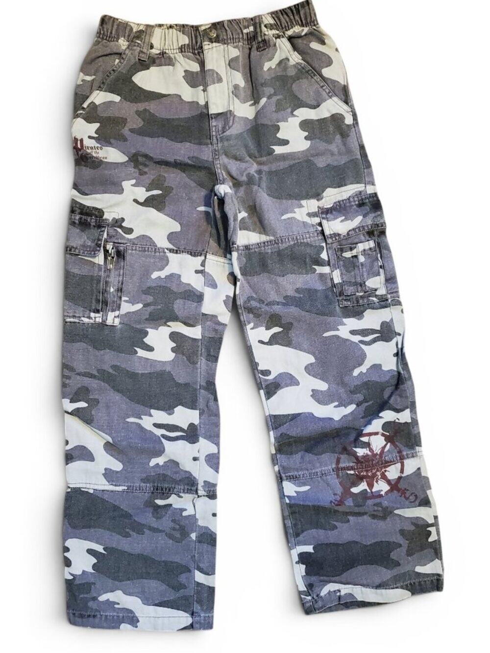 Pirates of the Caribbean DIsney Story Boys Green Camo Cargo Pants NWT
